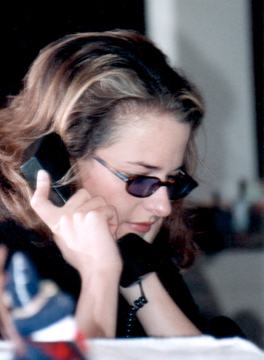 Joy on the phone after cancer diagnosis